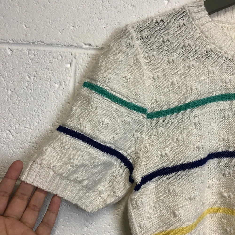 Vintage Stripe Shortsleeve Sweater